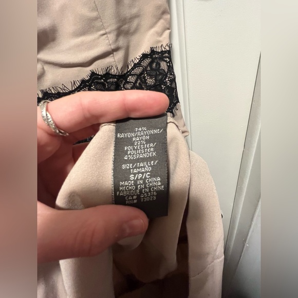 Cream Dress with Black Lace - Picture 5 of 9